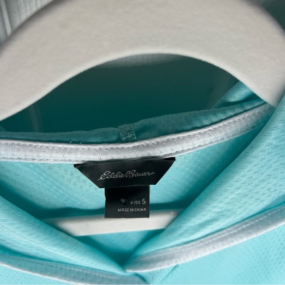 🍭Eddie Bower Aqua Short Sleeve Hoodie Dress with Front Pocket size 5 - Picture 3 of 5